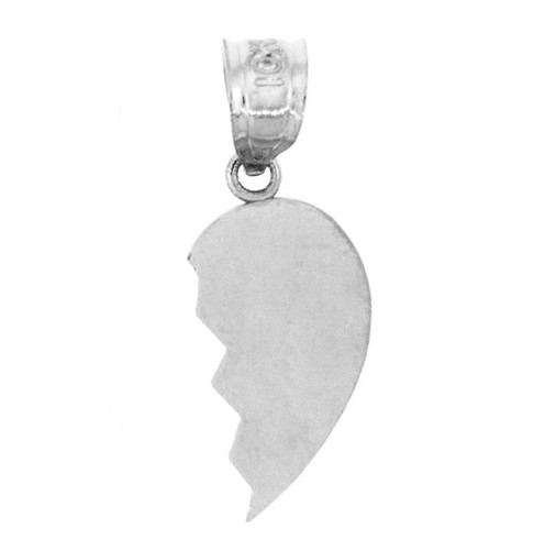 White Gold Broken Heart Right Half Pendant