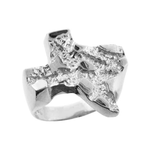 White Gold Medium Texas Nugget Ring