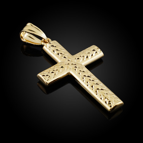 14K Gold Reversible Cross Pendant