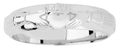 Silver Claddagh Wedding Band Mens