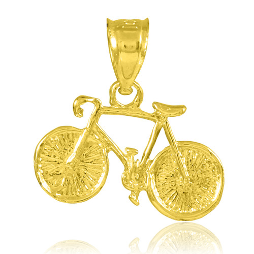 Gold Bicycle Charm Sports Pendant Necklace