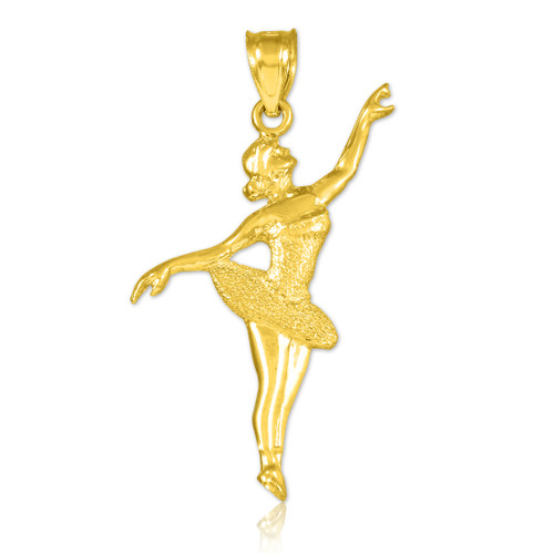 Ballet Dancer Gold Charm Pendant Necklace