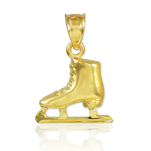 Gold Ice Skate Charm Necklace