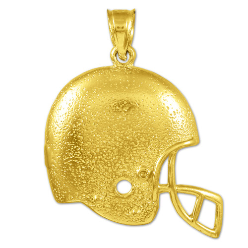 Football Helmet Gold Sports Pendant