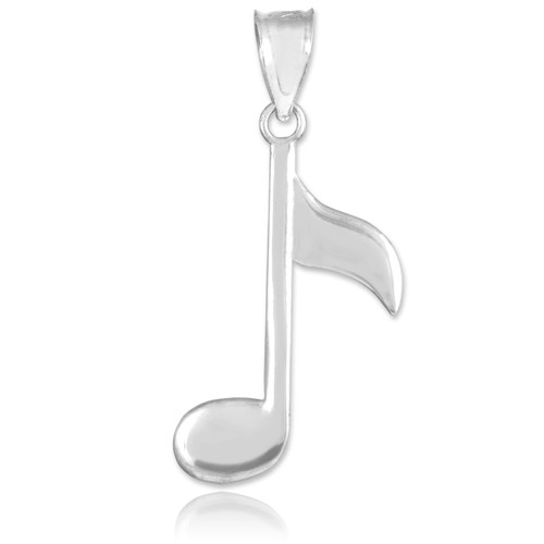 White Gold Eighth Note Pendant
