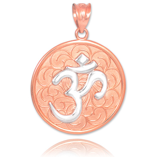 Two-Tone Rose Gold Om Medallion Pendant