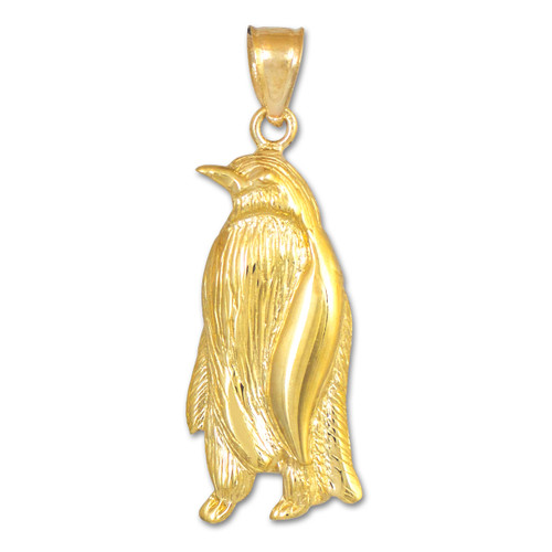 Gold Penguin Pendant Necklace
