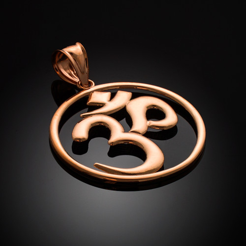 rose gold om pendant