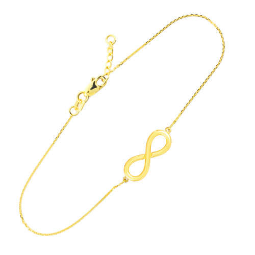 14K Solid Gold Infinity Bracelet