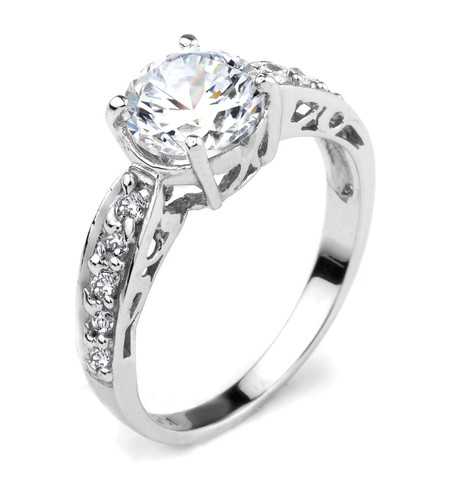10k Gold Round CZ Solitaire Engagement Ring