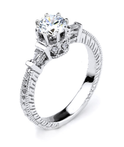 Elegant 14K Gold Cubic Zirconia Solitaire Engagement Ring