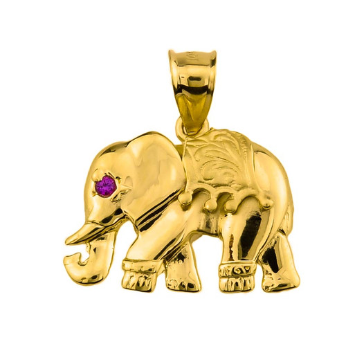 10k Gold Elephant Pendant