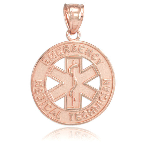 Rose Gold EMT Medical Charm Pendant Necklace