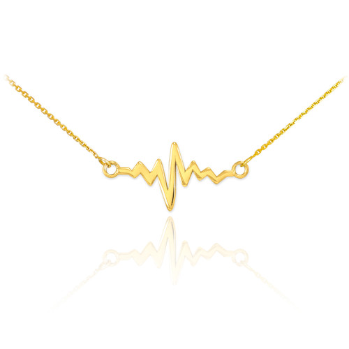 14K Gold Heartbeat Necklace