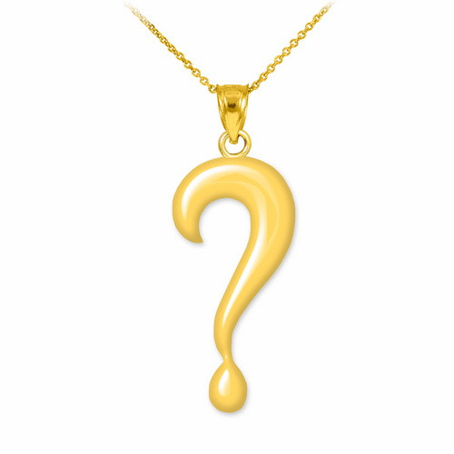 Gold Question Mark Pendant Necklace