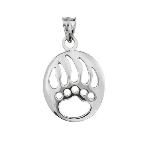 Sterling Silver Bear Paw Print Pendant