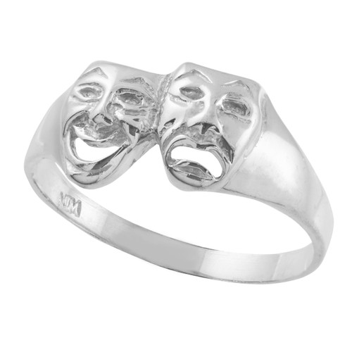 Sterling Silver Drama Mask Ring
