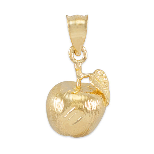 Gold Apple Charm Pendant Necklace