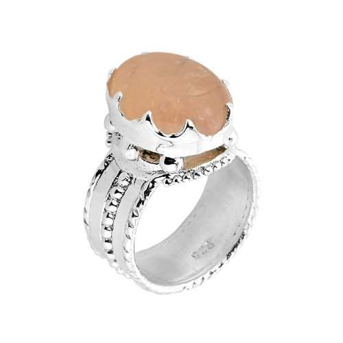 Sterling Silver Morganite Gemstone Ring