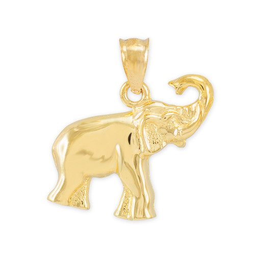 Gold Elephant Charm Pendant Necklace