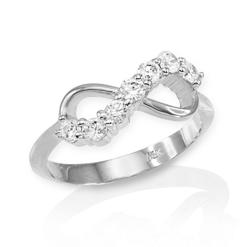 White Gold Infinity CZ Ring