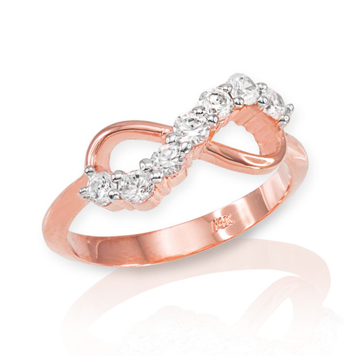 Rose Gold Infinity CZ Ring