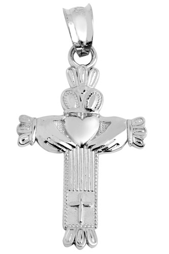 Silver Claddagh Cross Pendant