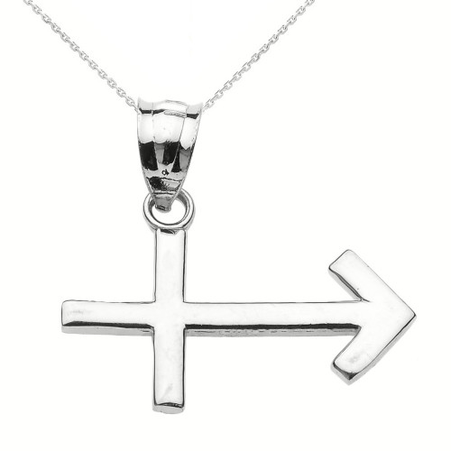 Sterling Silver Sagittarius December Zodiac Sign Pendant Necklace