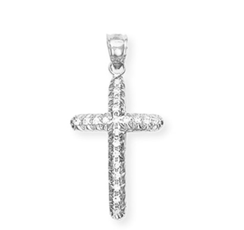 White Gold Diamond Cross Pendant 2