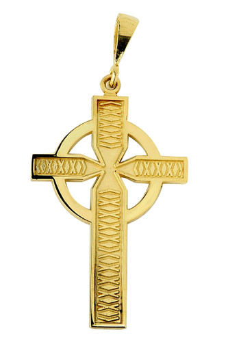 Celtic  Pendant Cross Yellow Gold