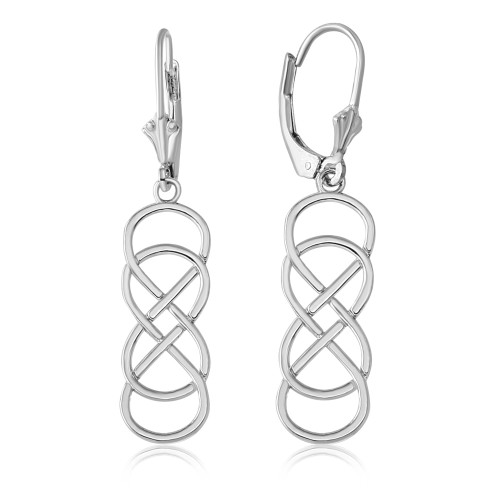 Sterling Silver Double Infinity Earring Set