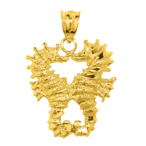 Yellow Gold Seahorse Charm Pendant