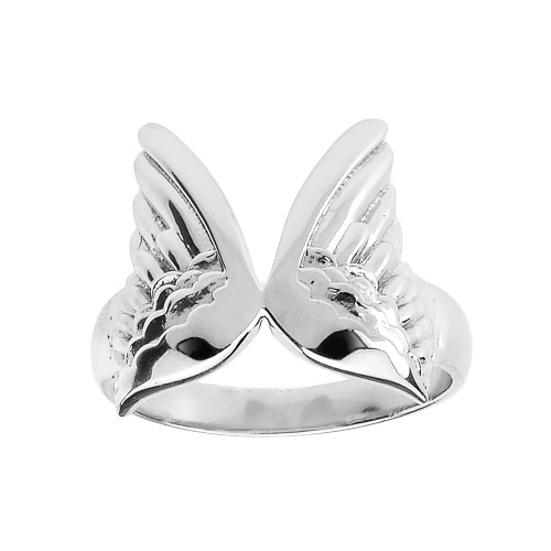 Sterling Silver Angel Wings Unisex Ring