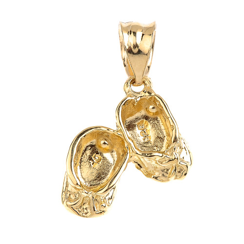 Gold Baby Girl Shoes Charm Pendant Necklace