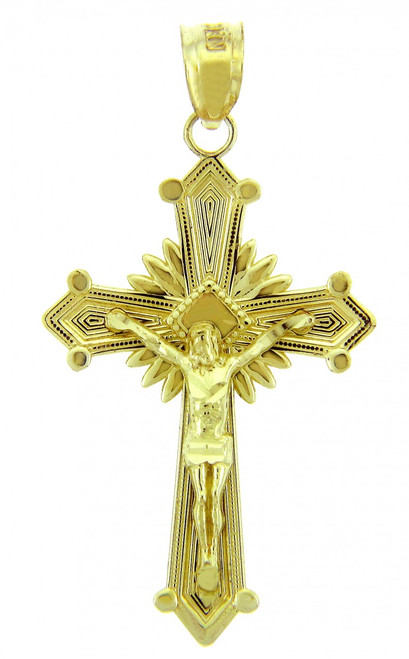 Yellow Gold Crucifix Pendant - The Glory Crucifix
