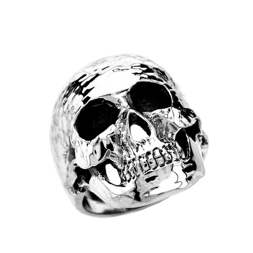 Sterling Silver Classic Skull Wide Cast Ring