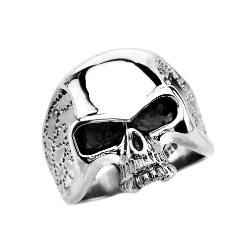 Sterling Silver Punisher Skull Wide Cast Ring