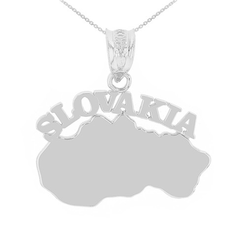 White Gold Slovakia Country Pendant Necklace