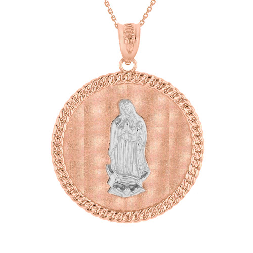 Two Tone Solid Rose Gold Cuban Link 