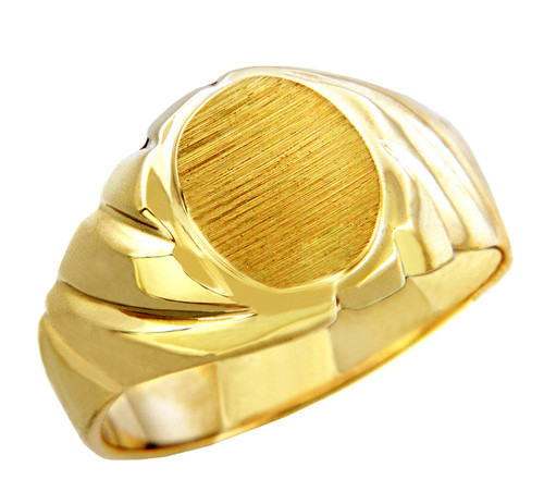 Men's Roman Solid Gold Signet Ring