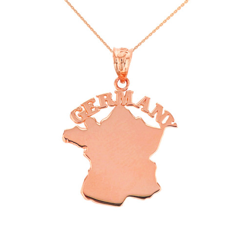 Solid Rose Gold Germany Pendant Necklace