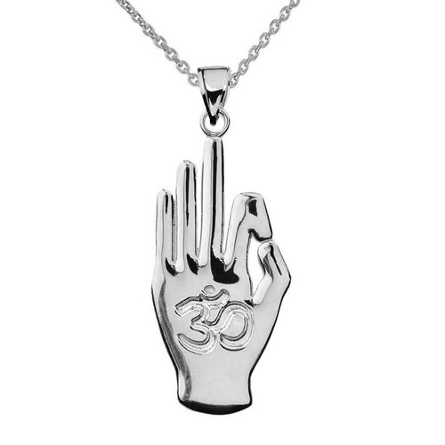 White Gold Stay Calm OHM Hand
