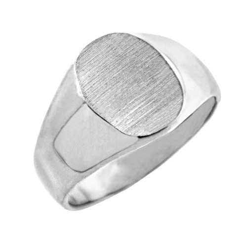 The Brad Solid White Gold Signet Ring