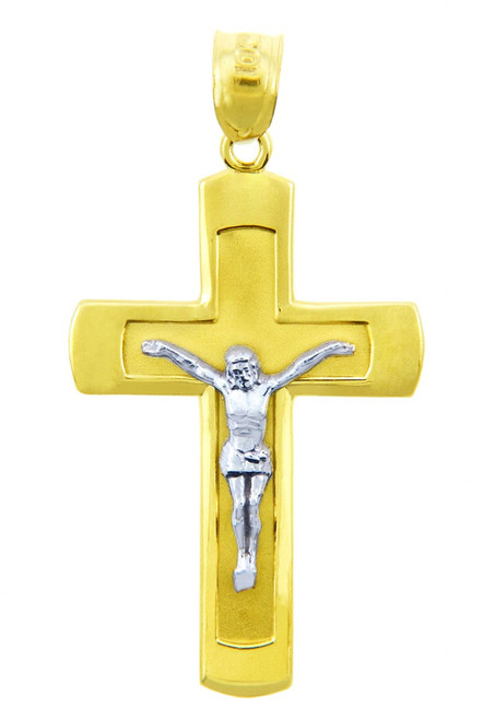 Two Tone Gold Crucifix Pendant - The Adorable Crucifix