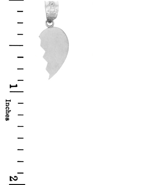 White Gold Broken Heart Right Half Pendant