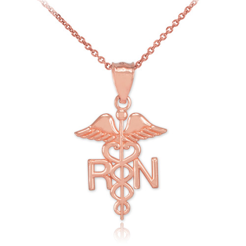 Rose Gold RN Registered Nurse Pendant