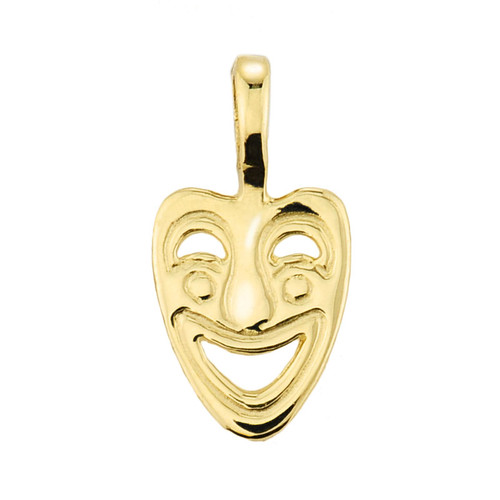Yellow Gold Comedy Mask Pendant