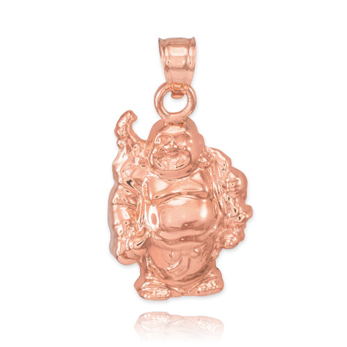 Rose Gold Laughing Buddha Pendant 