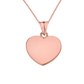 Solid Rose Gold Simple Heart Pendant Necklace