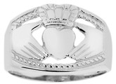 Silver Claddagh Men's Ring Bold
